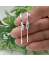 925 Sterling Silver Arrow Earrings - Handmade Unisex Jewelry
