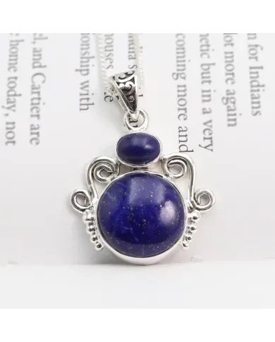 Lapis Lazuli Pendant Necklace – 925 Sterling Silver Charm Jewelry