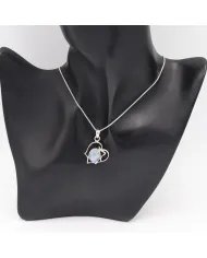 Rainbow Moonstone Oval Pendant - 925 Sterling Silver Unique Jewelry