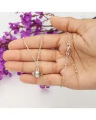 Herkimer Diamond Pendant - 925 Sterling Silver Rough Gemstone Jewelry