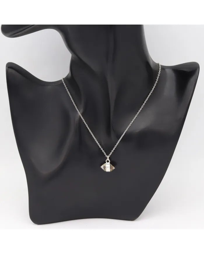 Herkimer Diamond Pendant - 925 Sterling Silver Rough Gemstone Jewelry