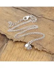Herkimer Diamond Pendant - 925 Sterling Silver Rough Gemstone Jewelry
