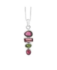 Unique Gemstone Pendant – Multi Tourmaline 925 Silver Jewelry