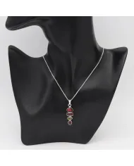 Multi Tourmaline Vertical Bar Pendant 925 Sterling Silver Necklace