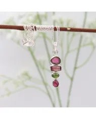 Unique Gemstone Pendant – Multi Tourmaline 925 Silver Jewelry