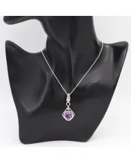 Purple Copper Turquoise Pendant - Handmade 925 Sterling Silver Jewelry