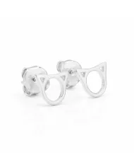 Cute Cat Stud Earrings | 925 Sterling Silver Tiny Jewelry