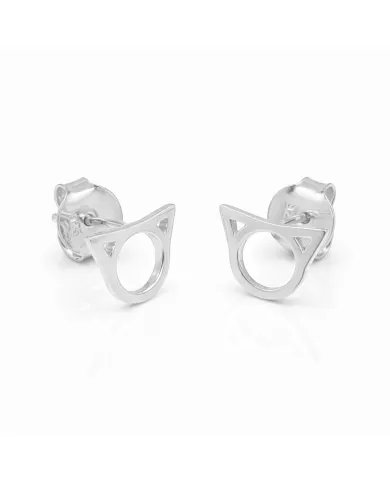 Cat Face Studs - 925 Sterling Silver Handmade Cute Mini Earrings