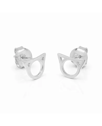 Cute Cat Stud Earrings | 925 Sterling Silver Tiny Jewelry