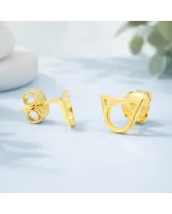 18K Gold-Plated Cute Cat Stud Earrings | Handmade Tiny Jewelry