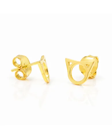 18K Gold-Plated Cute Cat Stud Earrings | Handmade Tiny Jewelry