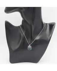 Moss Agate Pendant Necklace – 925 Sterling Silver Handmade Unisex Jewelry