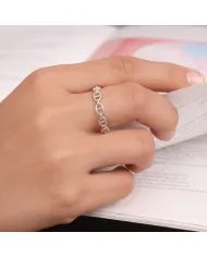 Mariner Chain Silver Band Ring - 925 Sterling Silver Handmade Jewelry