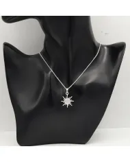 Swarovski Crystal Sun Pendant Necklace – 925 Sterling Silver Jewelry