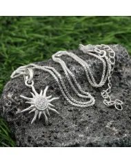 Swarovski Crystal Sun Pendant – 925 Sterling Silver Round Gemstone
