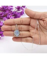 Rainbow Moonstone Pendant - 925 Sterling Silver Healing Crystal