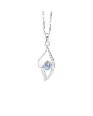 Rainbow Moonstone Pendant - 925 Sterling Silver with Gold Plated