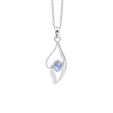 Elegant Handmade Rainbow Moonstone Pendant in 925 Sterling Silver