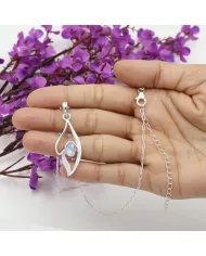 Elegant Handmade Rainbow Moonstone Pendant in 925 Sterling Silver