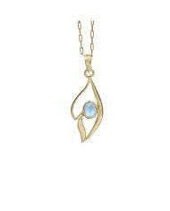 Rainbow Moonstone Pendant - 925 Sterling Silver with Gold Plated