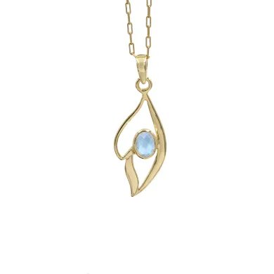 Rainbow Moonstone Pendant - 925 Sterling Silver with Gold Plated