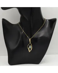18K Gold Plated Rainbow Moonstone Pendant Necklace