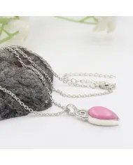 Pink Opal Pendant - 925 Sterling Silver Pear Shape Handmade Boho Jewelry