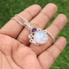 Rainbow Moonstone Pendant, Silver Necklaces, Amethyst Pendant, Designer Pendant, Statement Pendant, Charm Pendant, Gifts for Her