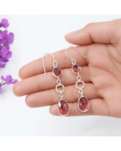 Tourmaline Earrings - 925 Sterling Silver Handmade Dainty Jewelry