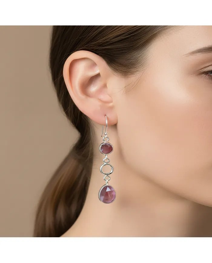 Tourmaline Earrings - 925 Sterling Silver Handmade Dainty Jewelry