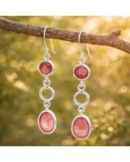 Tourmaline Earrings - 925 Sterling Silver Handmade Dainty Jewelry