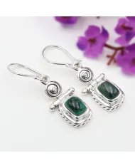 Malachite Earrings – 925 Sterling Silver Handmade Gemstone Jewelry