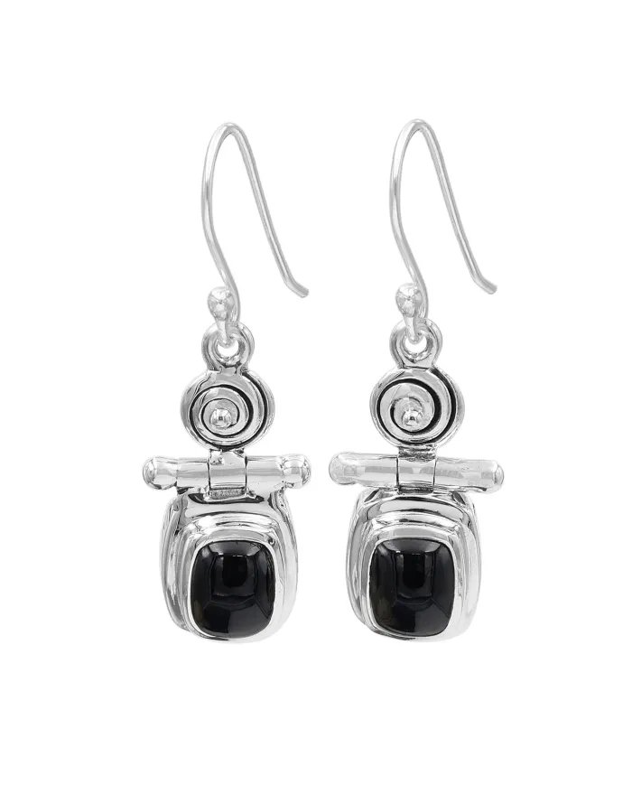 Black Spinel Earrings – 925 Sterling Silver Handmade Gemstone Jewelry