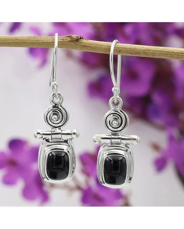 Black Spinel Earrings – 925 Sterling Silver Handmade Gemstone Jewelry