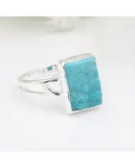Raw Arizona Turquoise Ring - 925 Sterling Silver Gemstone Jewelry