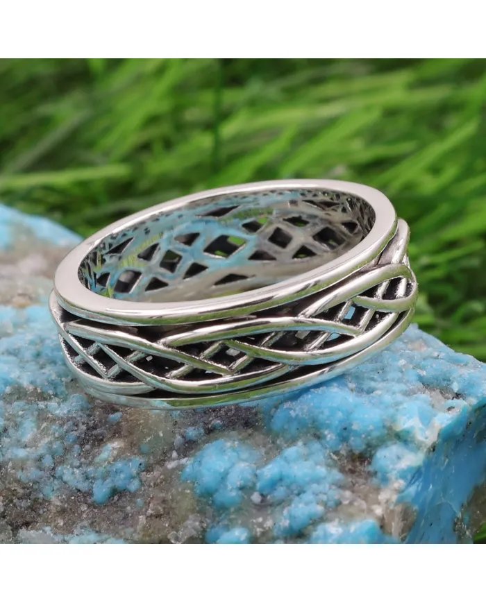 Oxidized Spinner Ring 925 Sterling Silver – Handmade Anxiety & Fidget