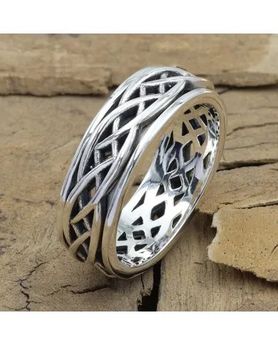 Oxidized Spinner Ring 925 Sterling Silver – Handmade Anxiety & Fidget