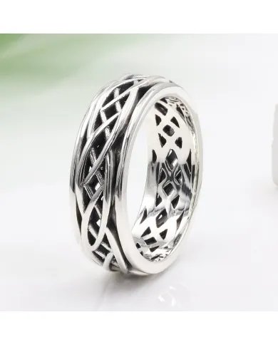 Oxidized Spinner Ring 925 Sterling Silver – Handmade Anxiety & Fidget