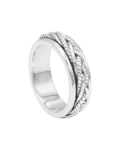 925 Silver Intertwined Braided Spinner Ring – Calming Anxiety Jewelry