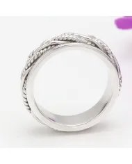 925 Silver Intertwined Braided Spinner Ring – Calming Anxiety Jewelry