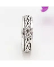 925 Silver Intertwined Braided Spinner Ring – Calming Anxiety Jewelry