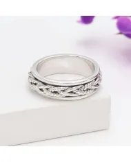 925 Silver Intertwined Braided Spinner Ring – Calming Anxiety Jewelry