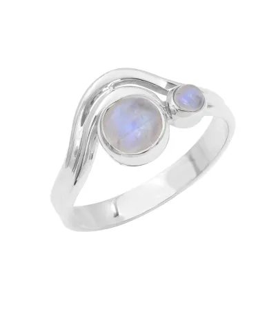 Rainbow Moonstone Ring - Sterling Silver Handmade Versatile Jewelry