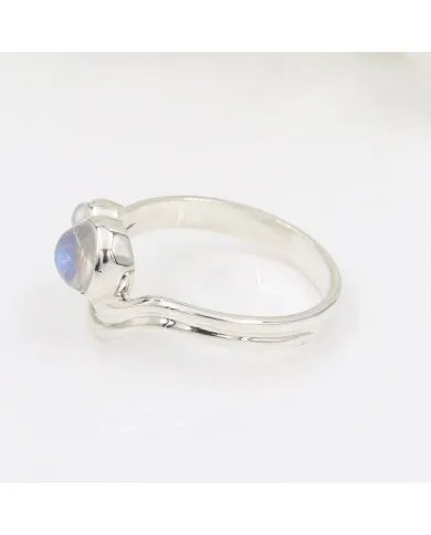 Rainbow Moonstone Ring - Sterling Silver Handmade Versatile Jewelry