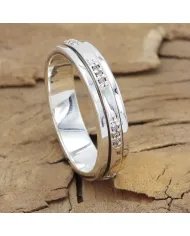 Swarovski Crystal Spinner Ring – 925 Sterling Silver Handmade Jewelry