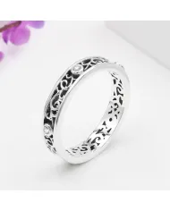 925 Sterling Silver Swarovski Crystal Band Ring Filigree Jewelry