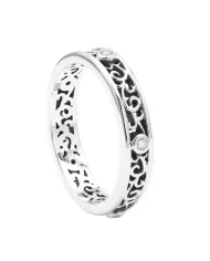 Swarovski Crystal Statement Ring 925 Silver Vintage Filigree Band
