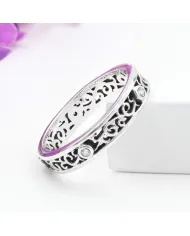925 Sterling Silver Swarovski Crystal Band Ring Filigree Jewelry