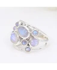 Rainbow Moonstone Ring - 925 Sterling Silver Handmade Gemstone Jewelry