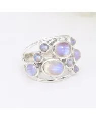 Rainbow Moonstone Ring - 925 Sterling Silver Handmade Gemstone Jewelry